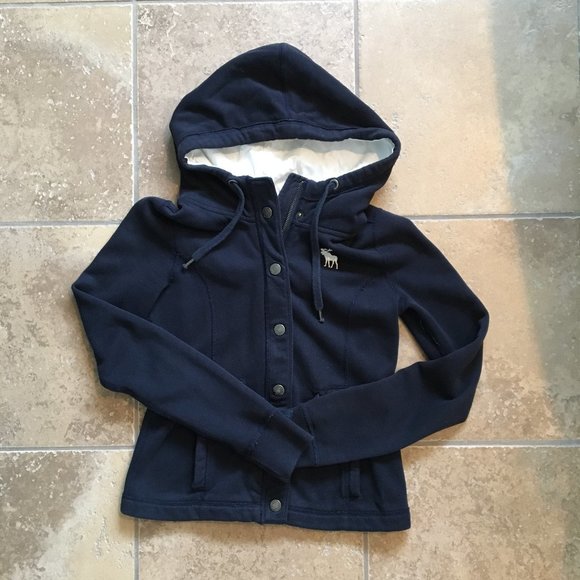 Abercrombie & Fitch Navy Button-up Hoodie - Picture 1 of 4